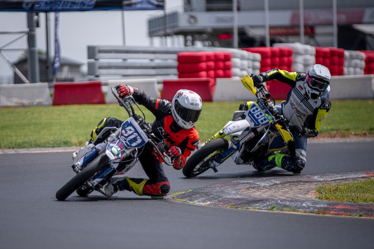 Supermoto rider on track