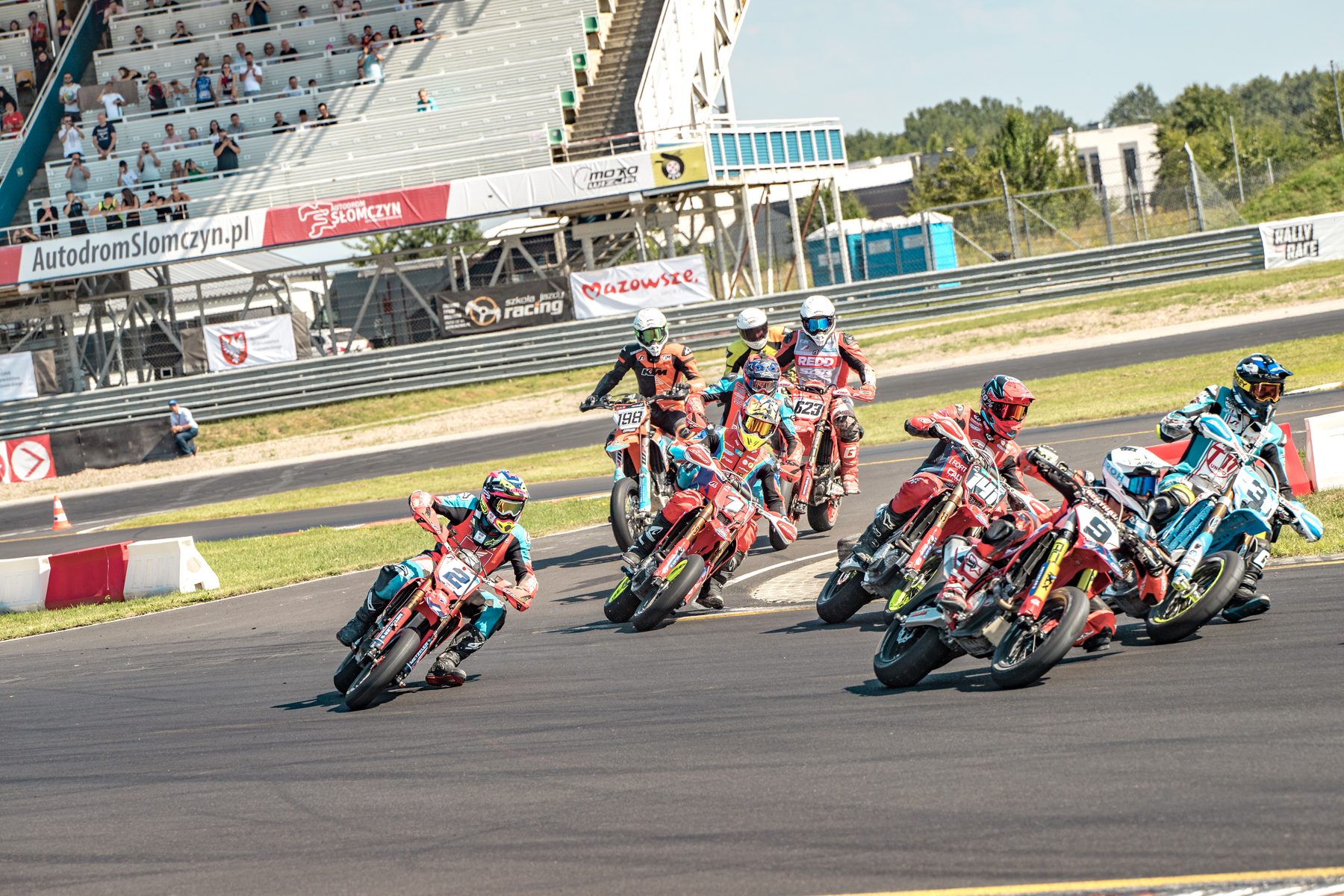 Supermoto rider on track